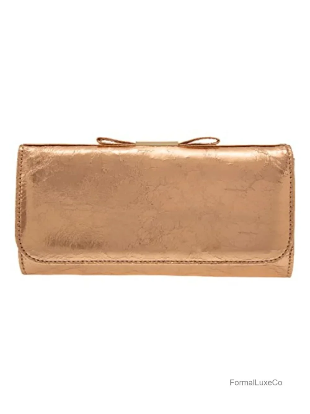 Metallic Clutch Purse with Chain Strap